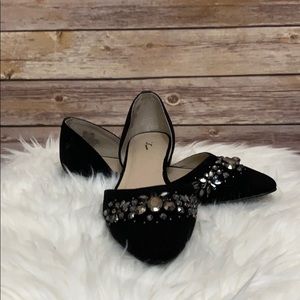Vera Wang Black with Jewels Flats